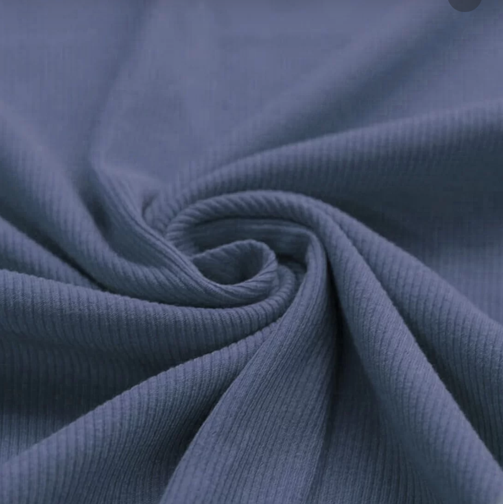 Ribstrick Jersey Stoff Dunkel Jeans - Mimor Fabrics